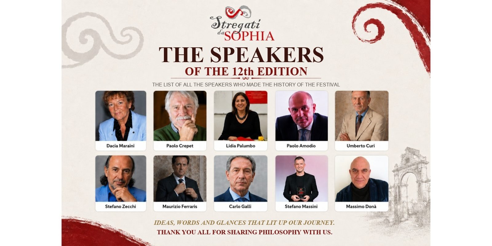 The speakers of the 12th edition